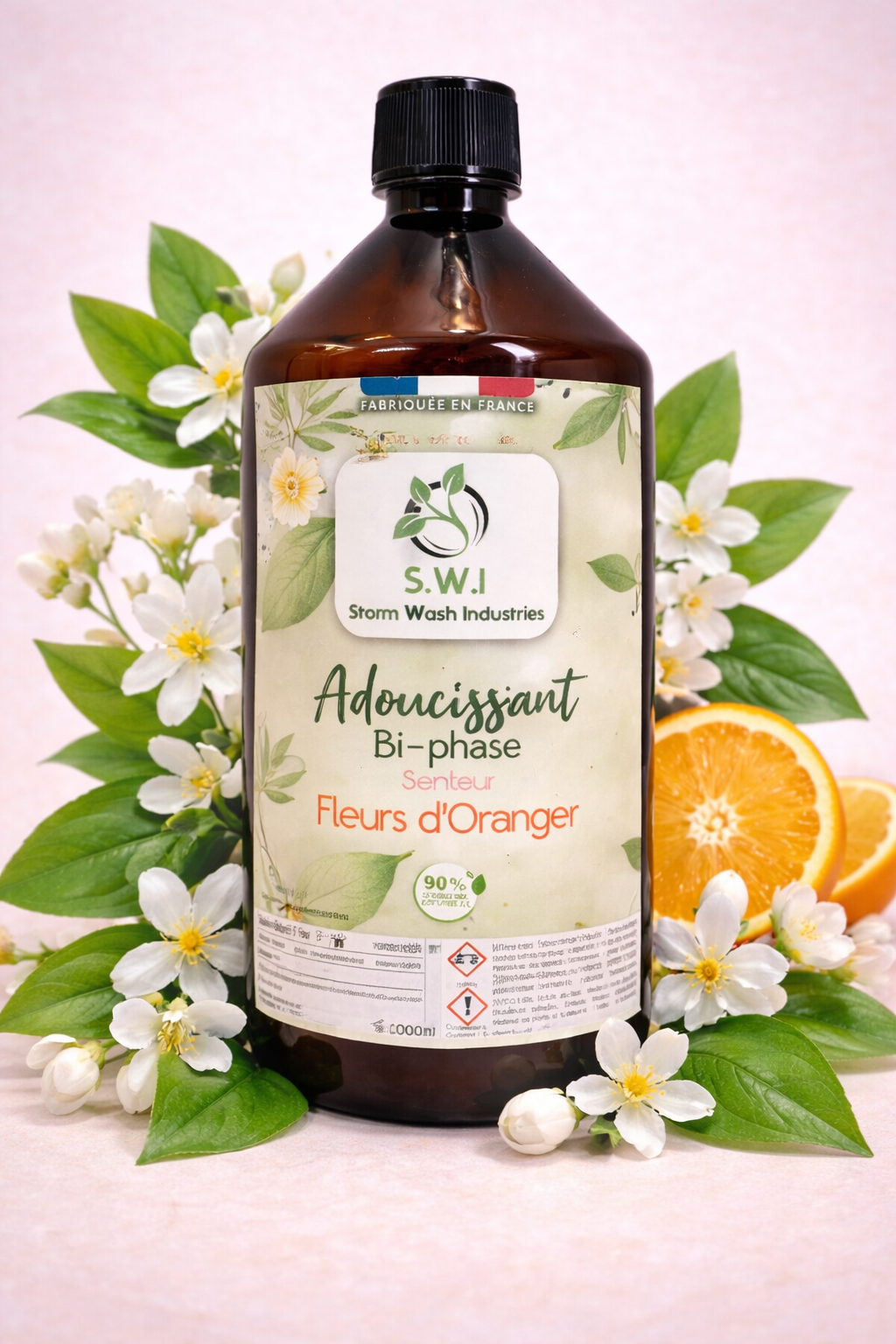 Adoucissant concentré bi-phase parfum fleurs d'oranger
