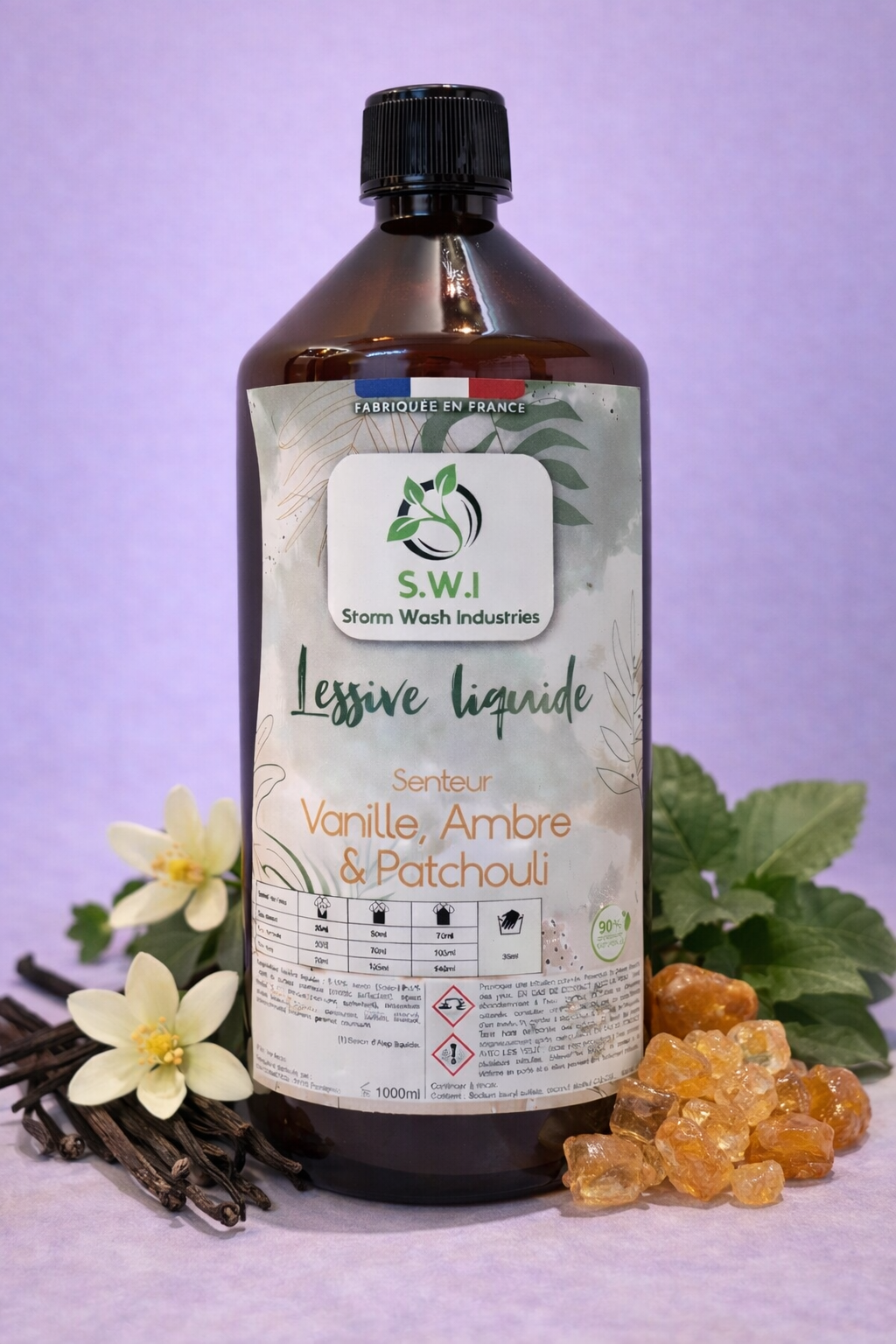 Lessive concentrée parfum vanille, ambre & patchouli