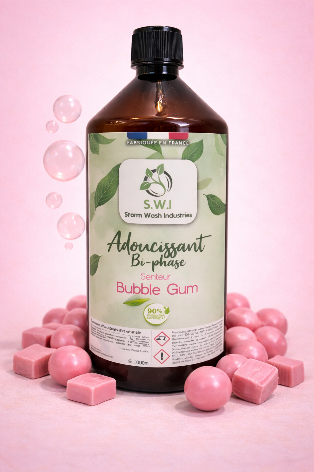 Adoucissant concentré bi-phase parfum Bubble-gum