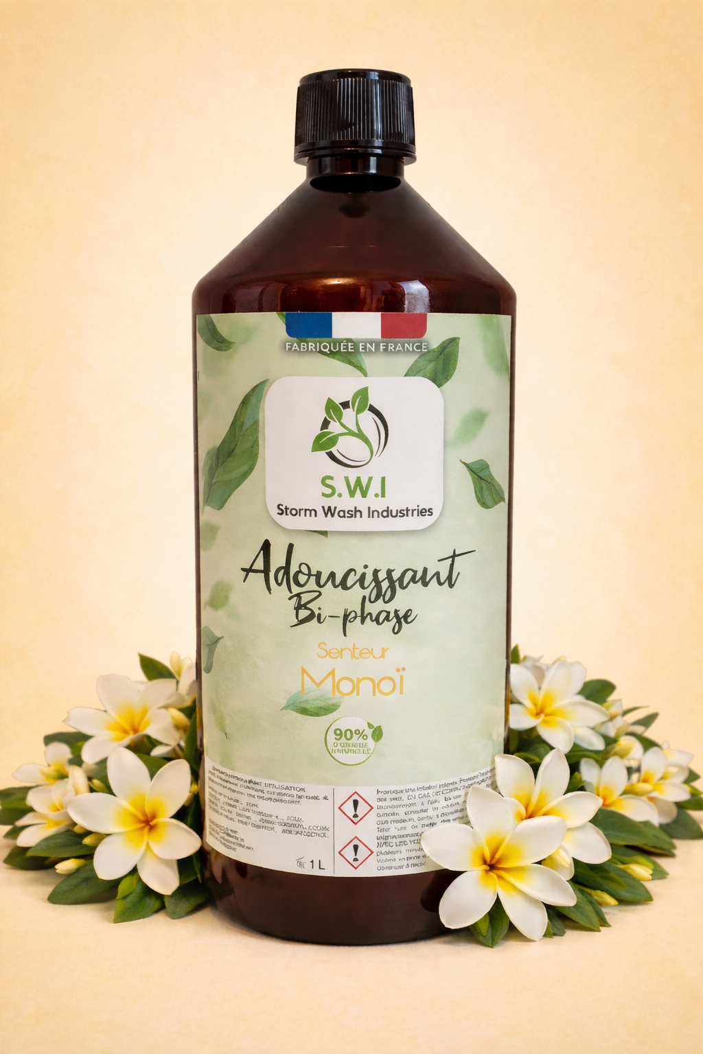 Adoucissant concentré bi-phase parfum monoï